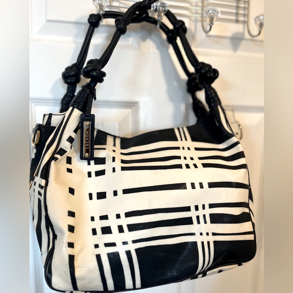Escada Navy and White Women's Shoulder Bag